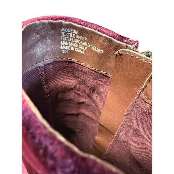 Steve Madden Velvet Boots Women 9M Purple Block Heel - Picture 5 of 9